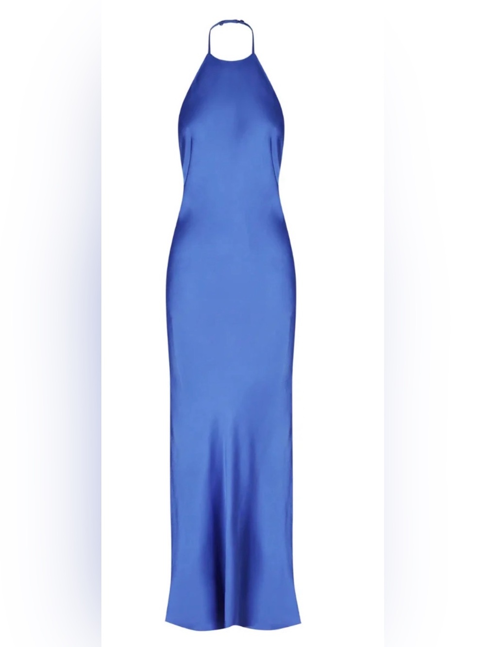 Shona Joy Satin Halter Maxi Dress in Cobalt
